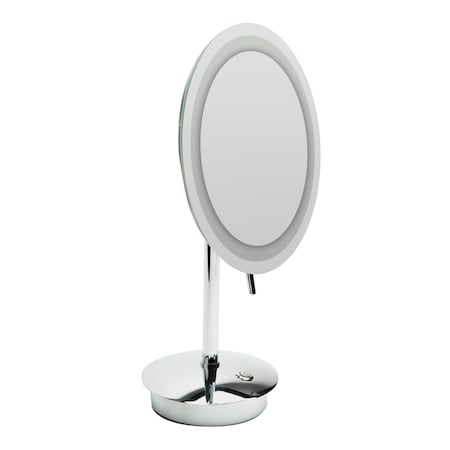Alfi Brand Polished Chrome Tabletop Rnd 9" 5x Magnifying Cosmetic Mirror W/ Light ABM9FLED-PC